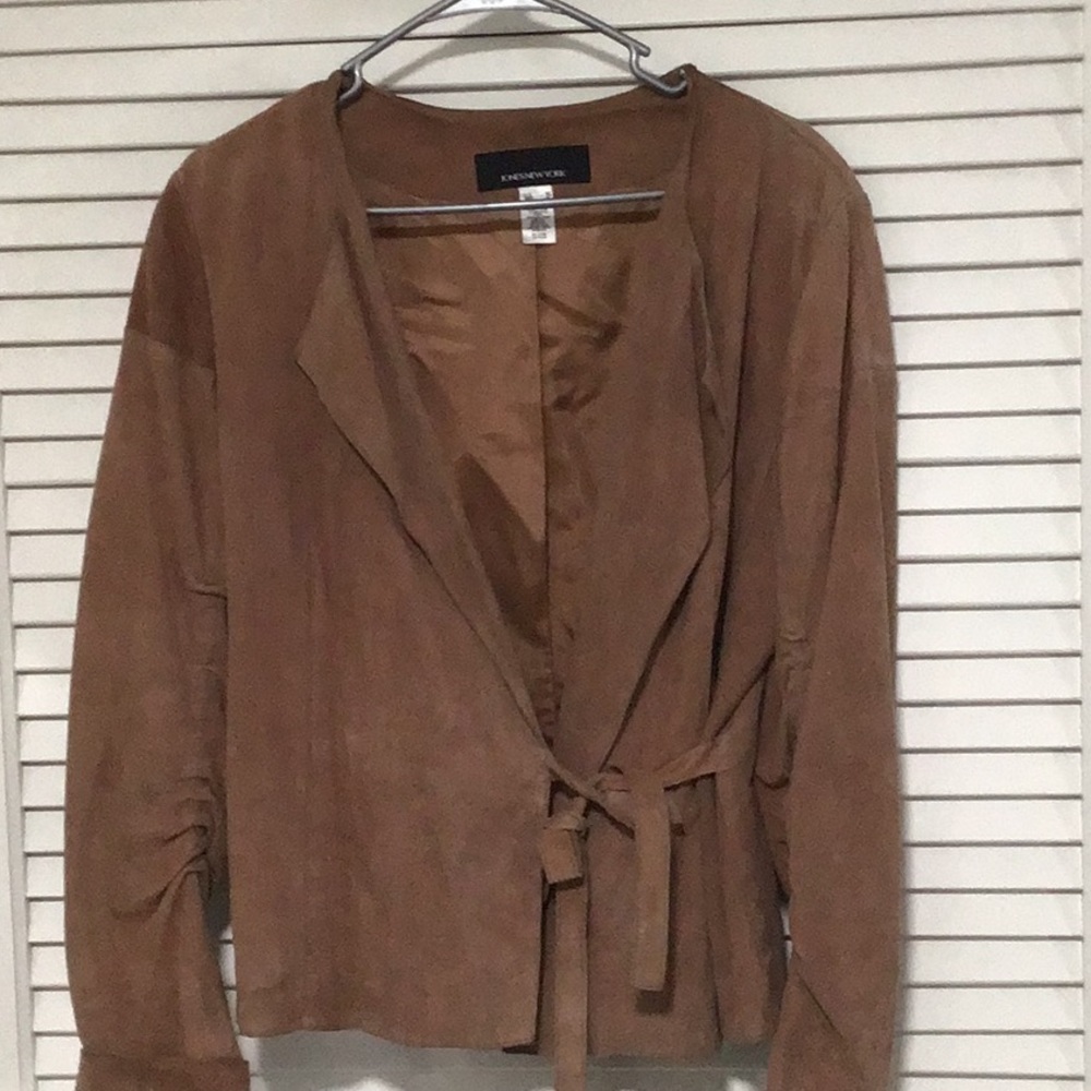 Jones of New York Suede Wrap Jacket